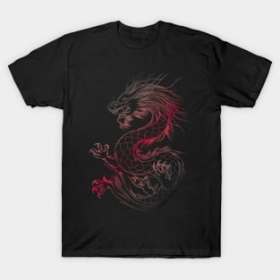 Red and black Chinese dragon T-Shirt